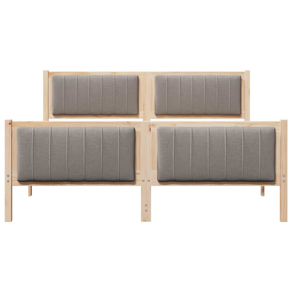 Okvir kreveta Smeđa i taupe 160 x 200 cm Masivna borovina