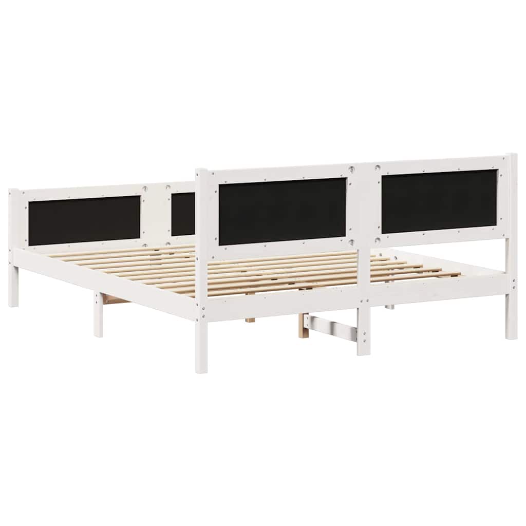 Okvir kreveta s uzglavljem Bijela i svijetlosiva 160 x 200 cm