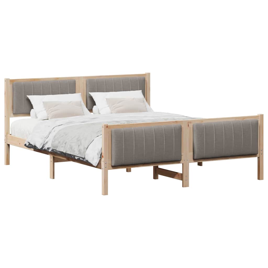 Okvir kreveta Smeđa i taupe 150 x 200 cm Masivna borovina