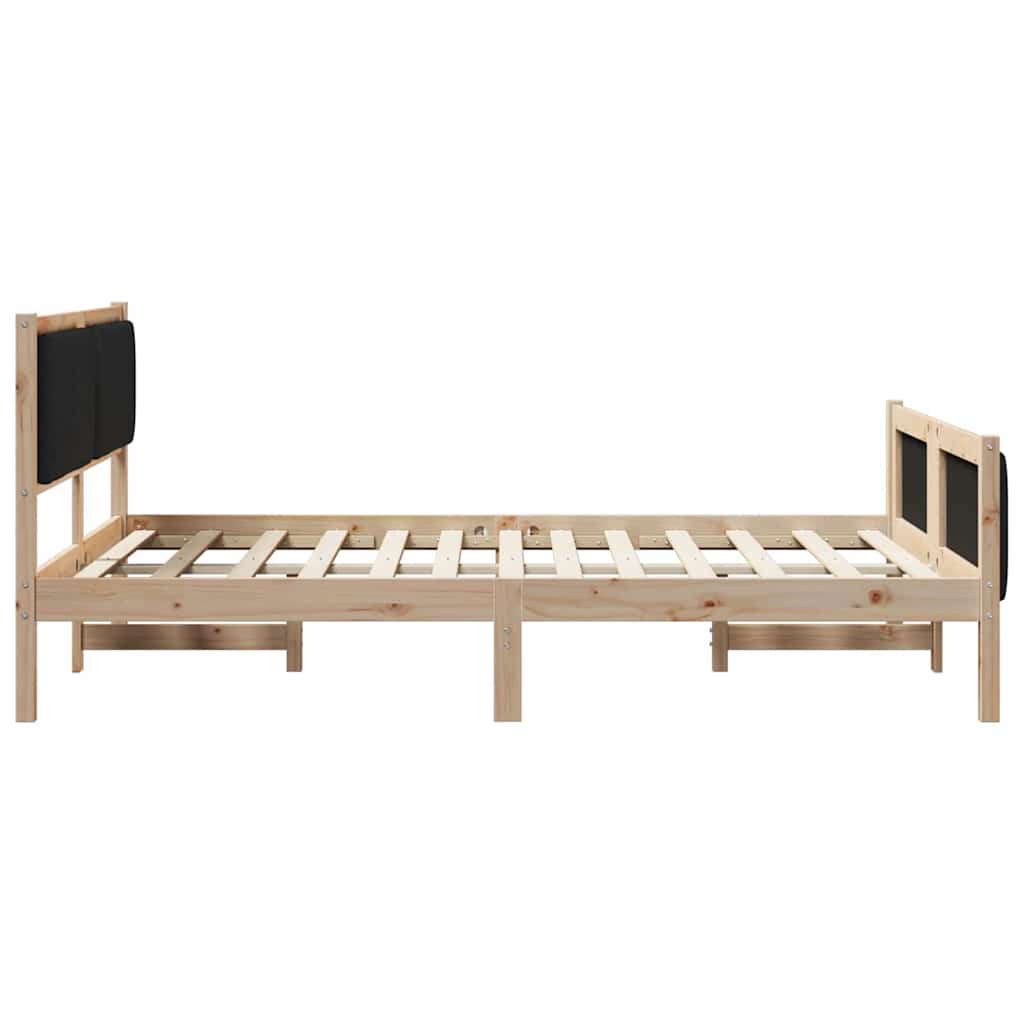 Okvir kreveta Smeđa i crna 140 x 200 cm Masivna borovina