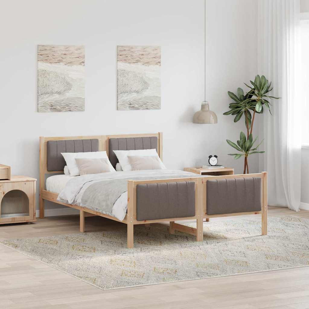 Okvir kreveta Smeđa i taupe 140 x 200 cm Masivna borovina
