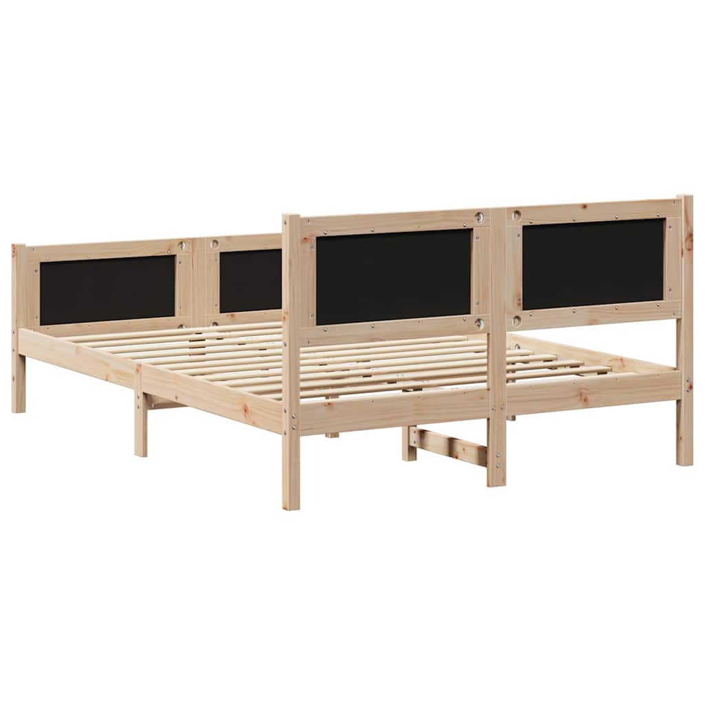 Okvir kreveta Smeđa i crna 140 x 190 cm Masivna borovina