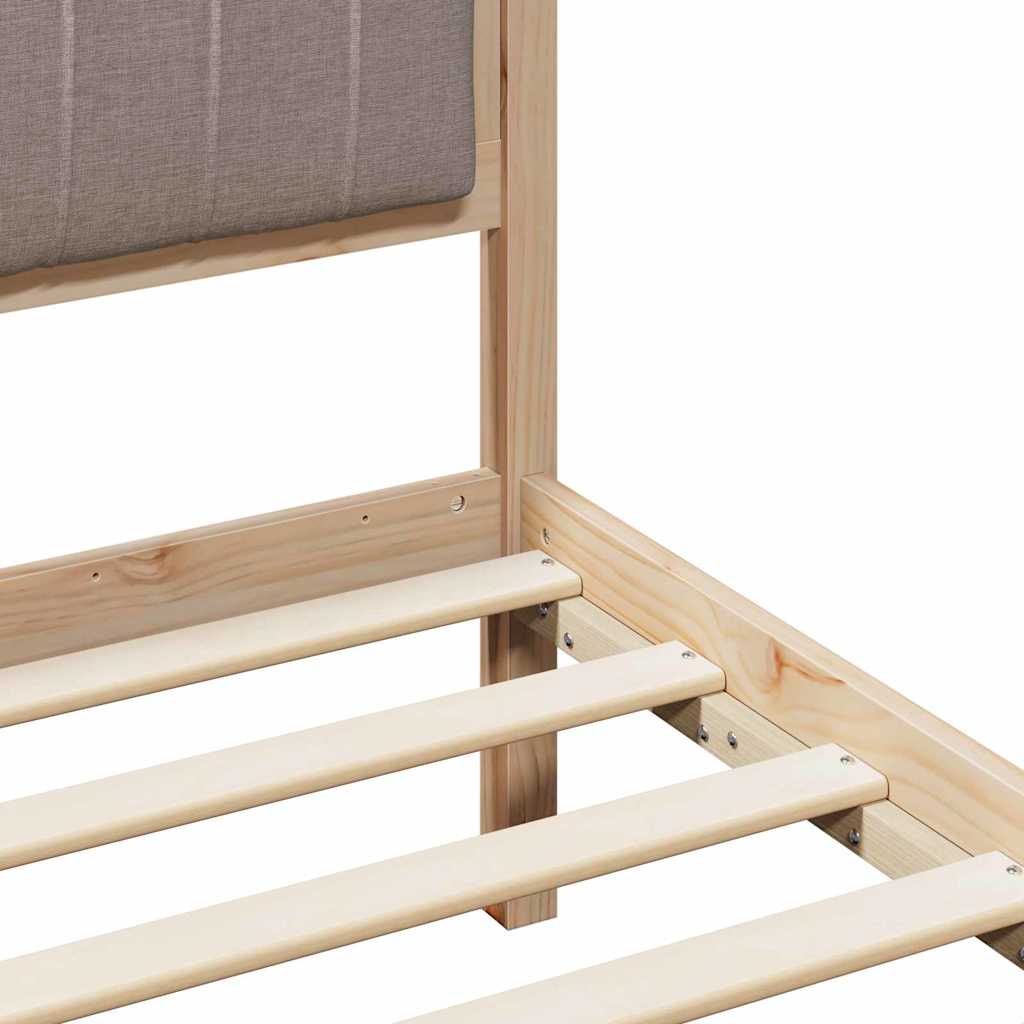 Okvir kreveta Smeđa i taupe 140 x 190 cm Masivna borovina