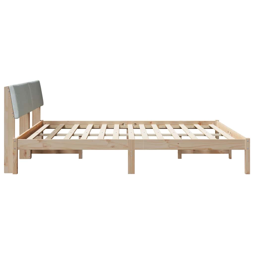 Okvir kreveta s uzglavljem Smeđa i svijetlo siva 200 x 200 cm