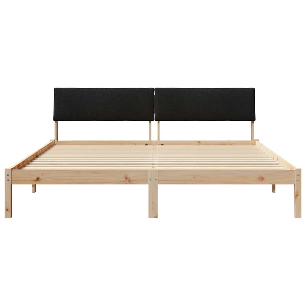 Okvir kreveta Smeđa i crna 180 x 200 cm Masivna borovina