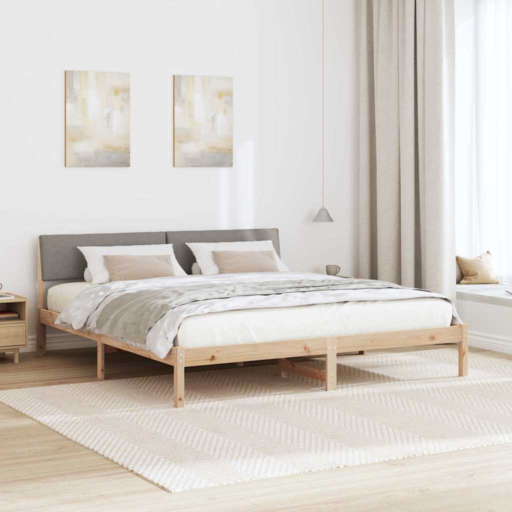 Okvir kreveta Smeđa i taupe 180 x 200 cm Masivna borovina