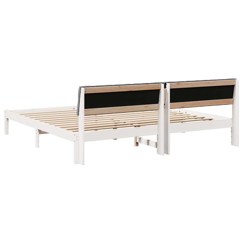 Okvir kreveta s uzglavljem Bijela i svijetlosiva 200 x 200 cm