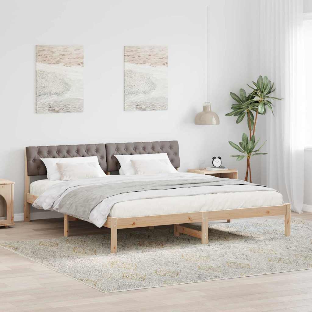 Okvir kreveta Smeđa i taupe 180 x 200 cm Masivna borovina