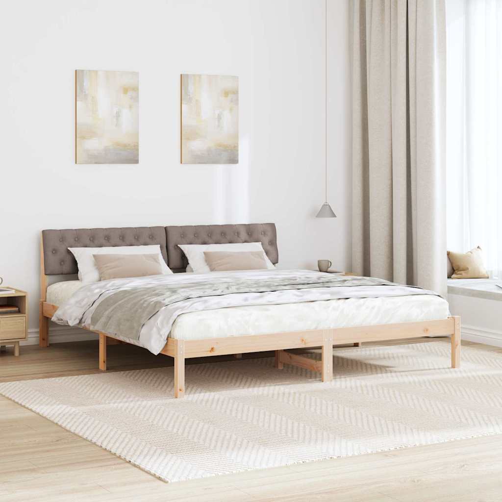 Okvir kreveta Smeđa i taupe 180 x 200 cm Masivna borovina