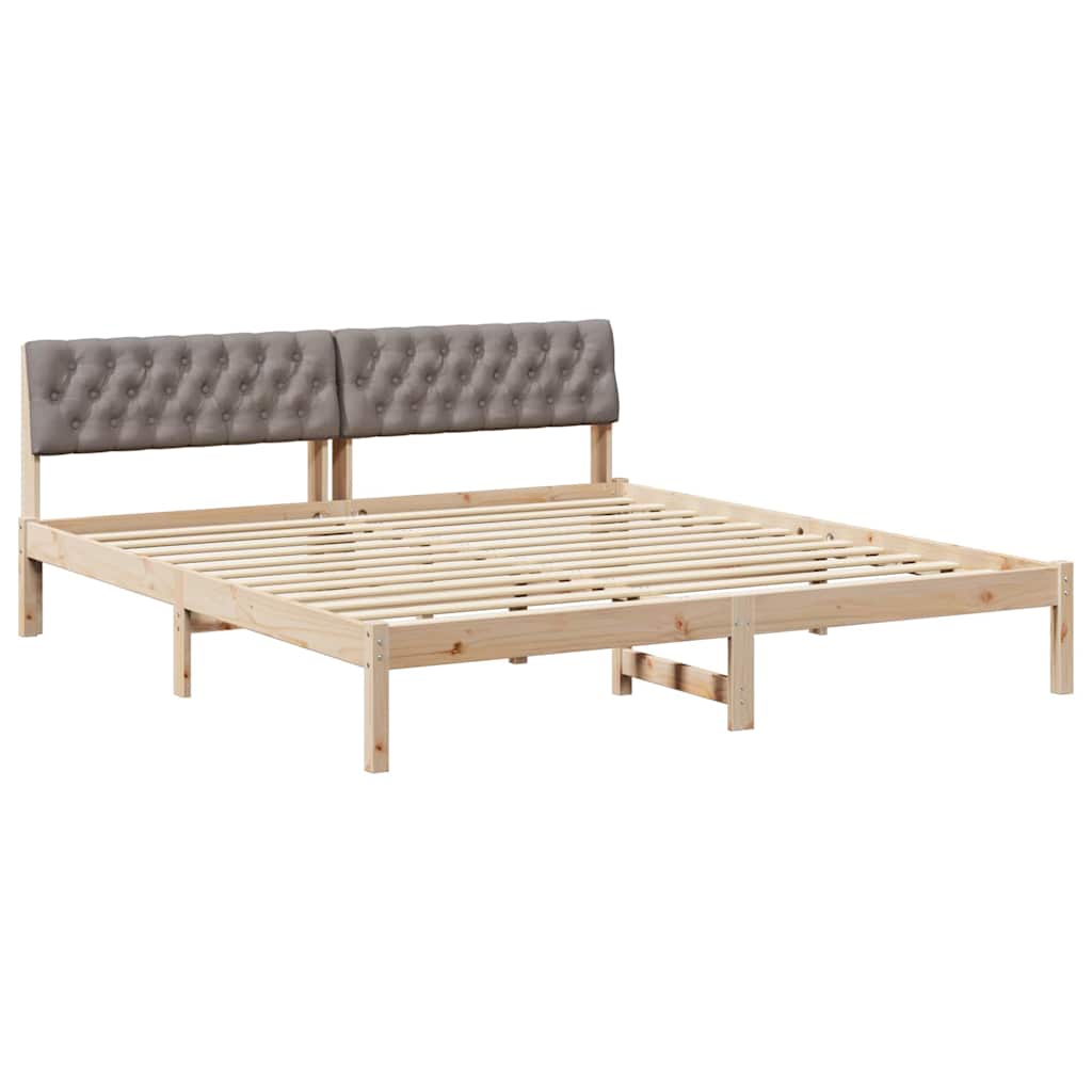 Okvir kreveta Smeđa i taupe 180 x 200 cm Masivna borovina