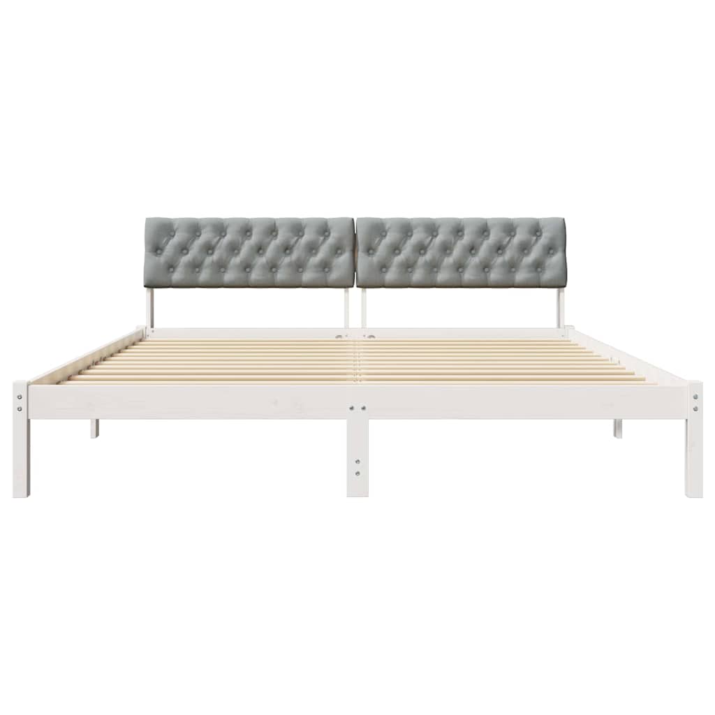 Okvir kreveta s uzglavljem Bijela i svijetlosiva 180 x 200 cm