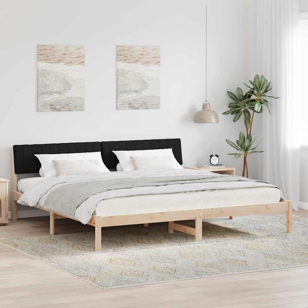 Okvir kreveta Smeđa i crna 200 x 200 cm Masivna borovina