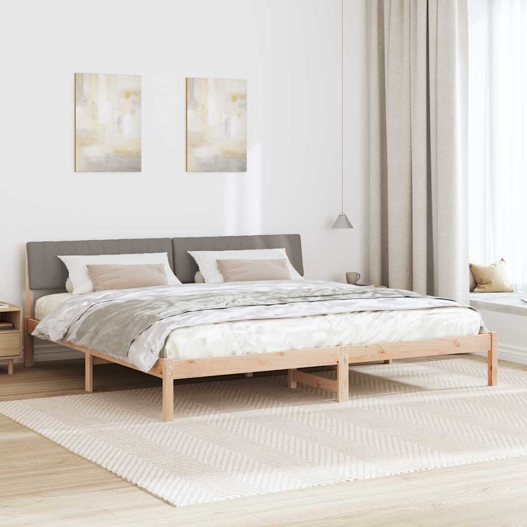 Okvir kreveta Smeđa i taupe 200 x 200 cm Masivna borovina