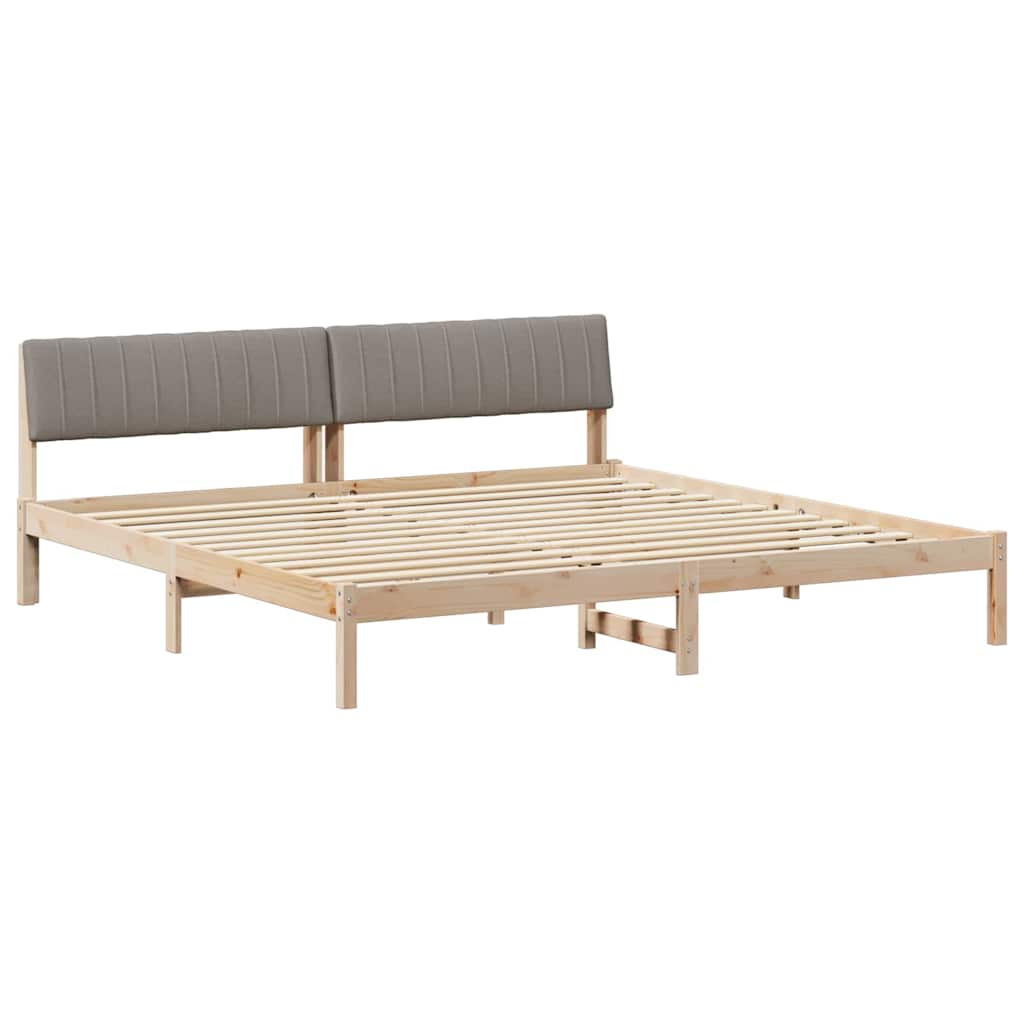 Okvir kreveta Smeđa i taupe 200 x 200 cm Masivna borovina