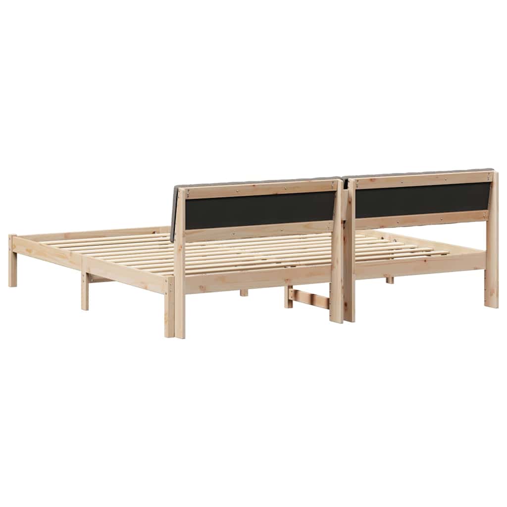 Okvir kreveta Smeđa i taupe 200 x 200 cm Masivna borovina