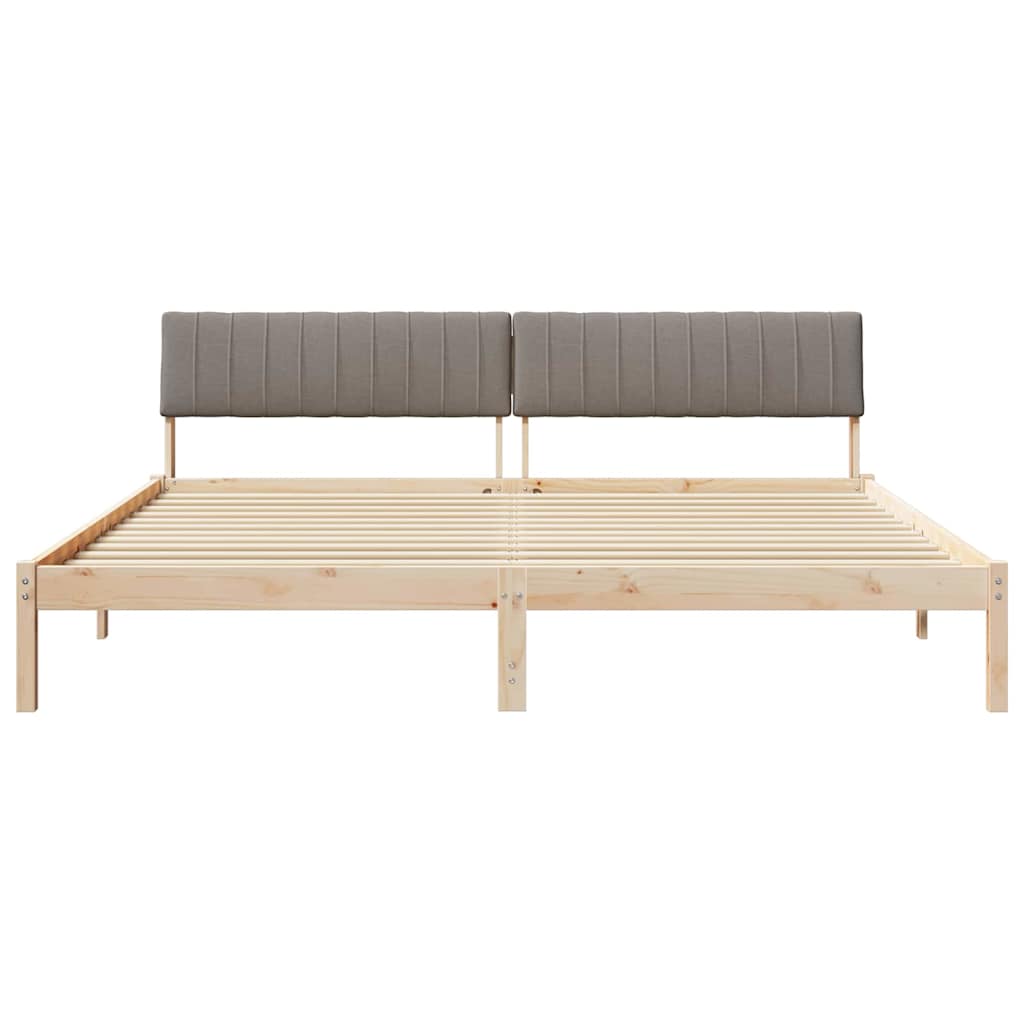 Okvir kreveta Smeđa i taupe 200 x 200 cm Masivna borovina