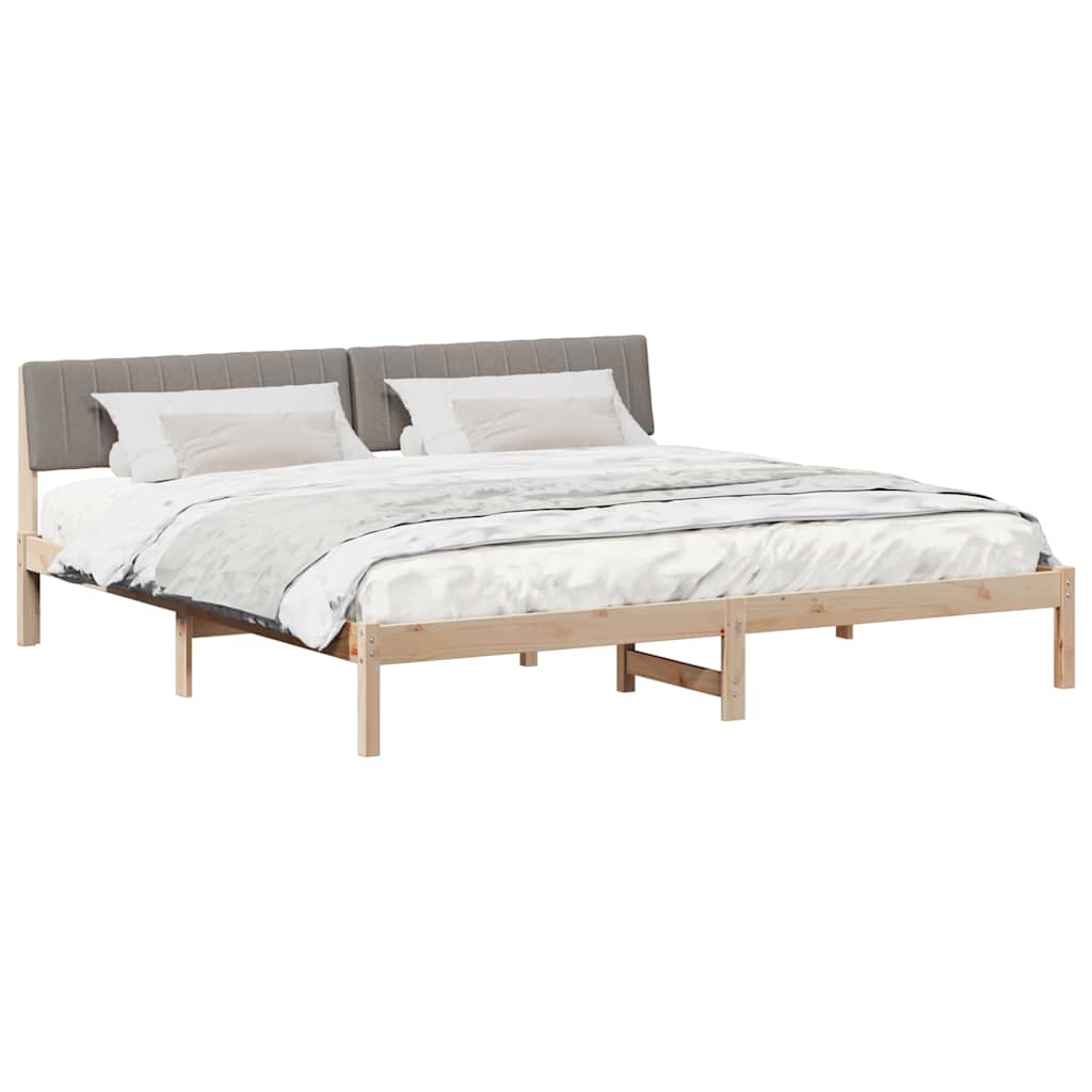 Okvir kreveta Smeđa i taupe 200 x 200 cm Masivna borovina
