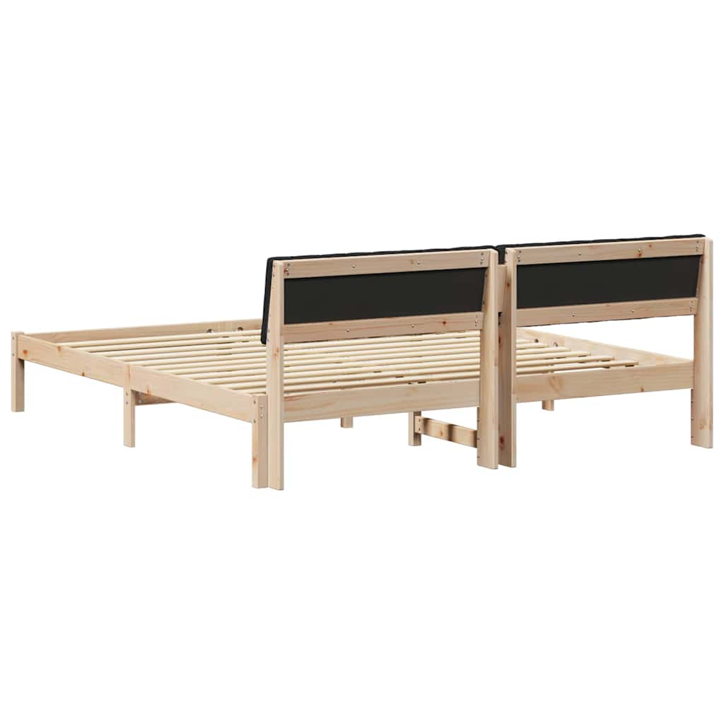 Okvir kreveta Smeđa i crna 180 x 200 cm Masivna borovina