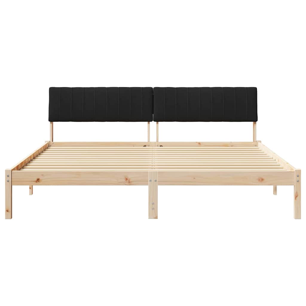 Okvir kreveta Smeđa i crna 180 x 200 cm Masivna borovina