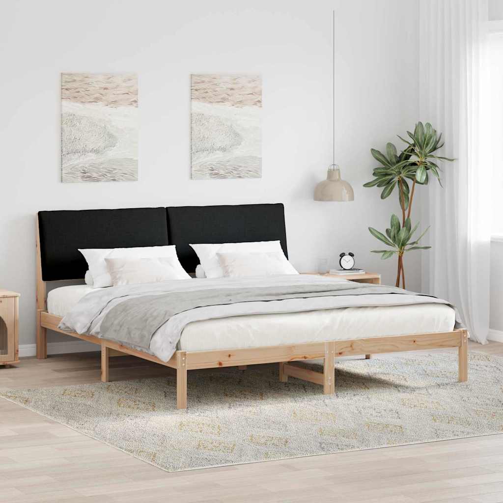 Okvir kreveta Smeđa i crna 200 x 200 cm Masivna borovina