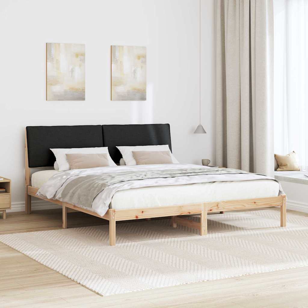 Okvir kreveta Smeđa i crna 200 x 200 cm Masivna borovina