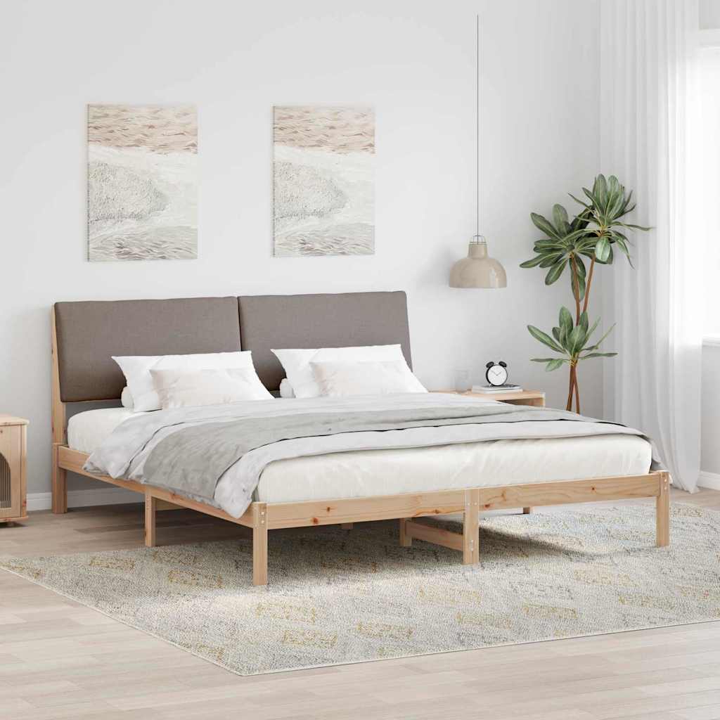 Okvir kreveta Smeđa i taupe 200 x 200 cm Masivna borovina