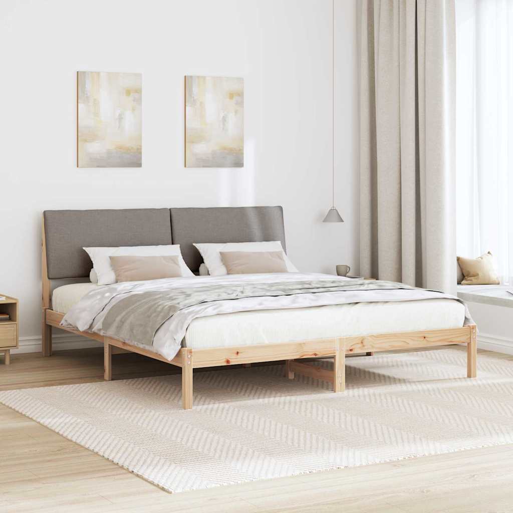 Okvir kreveta Smeđa i taupe 200 x 200 cm Masivna borovina