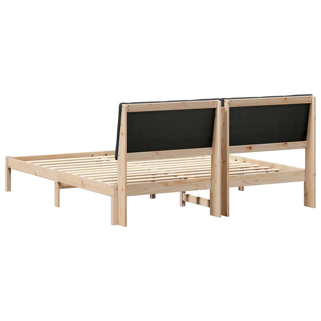 Okvir kreveta Smeđa i crna 180 x 200 cm Masivna borovina