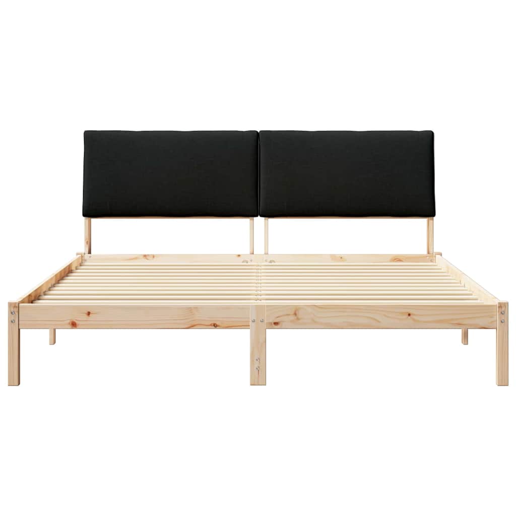 Okvir kreveta Smeđa i crna 180 x 200 cm Masivna borovina
