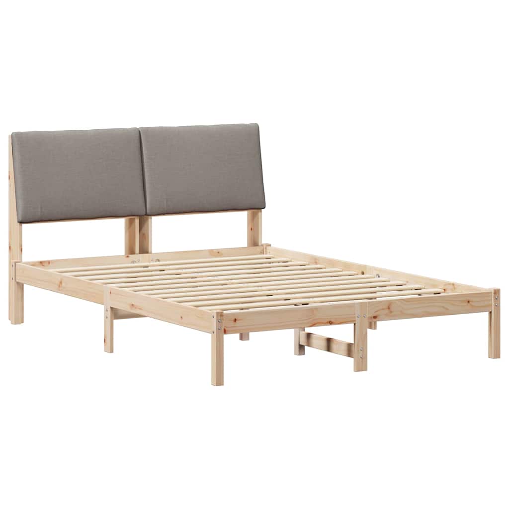 Okvir kreveta Smeđa i taupe 160 x 200 cm Masivna borovina