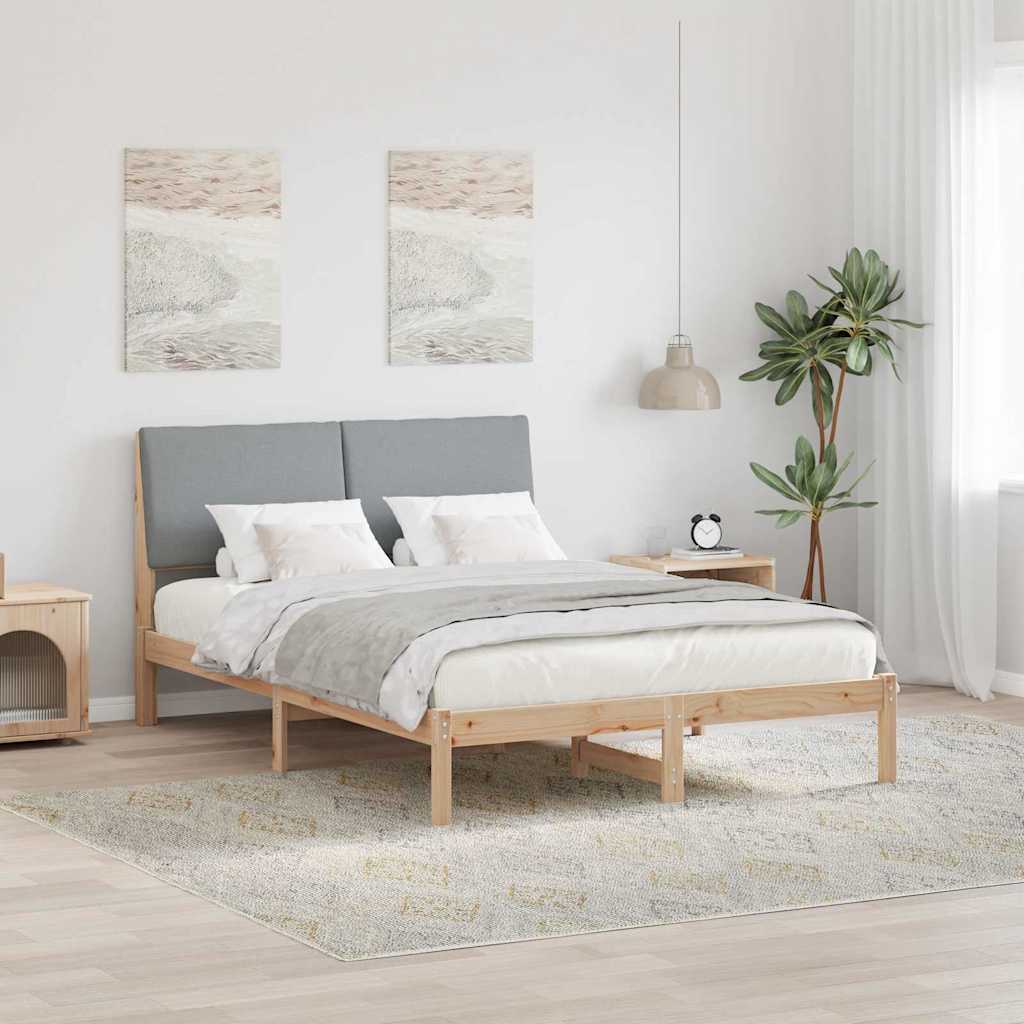 Okvir kreveta s uzglavljem Smeđa i svijetlo siva 150 x 200 cm