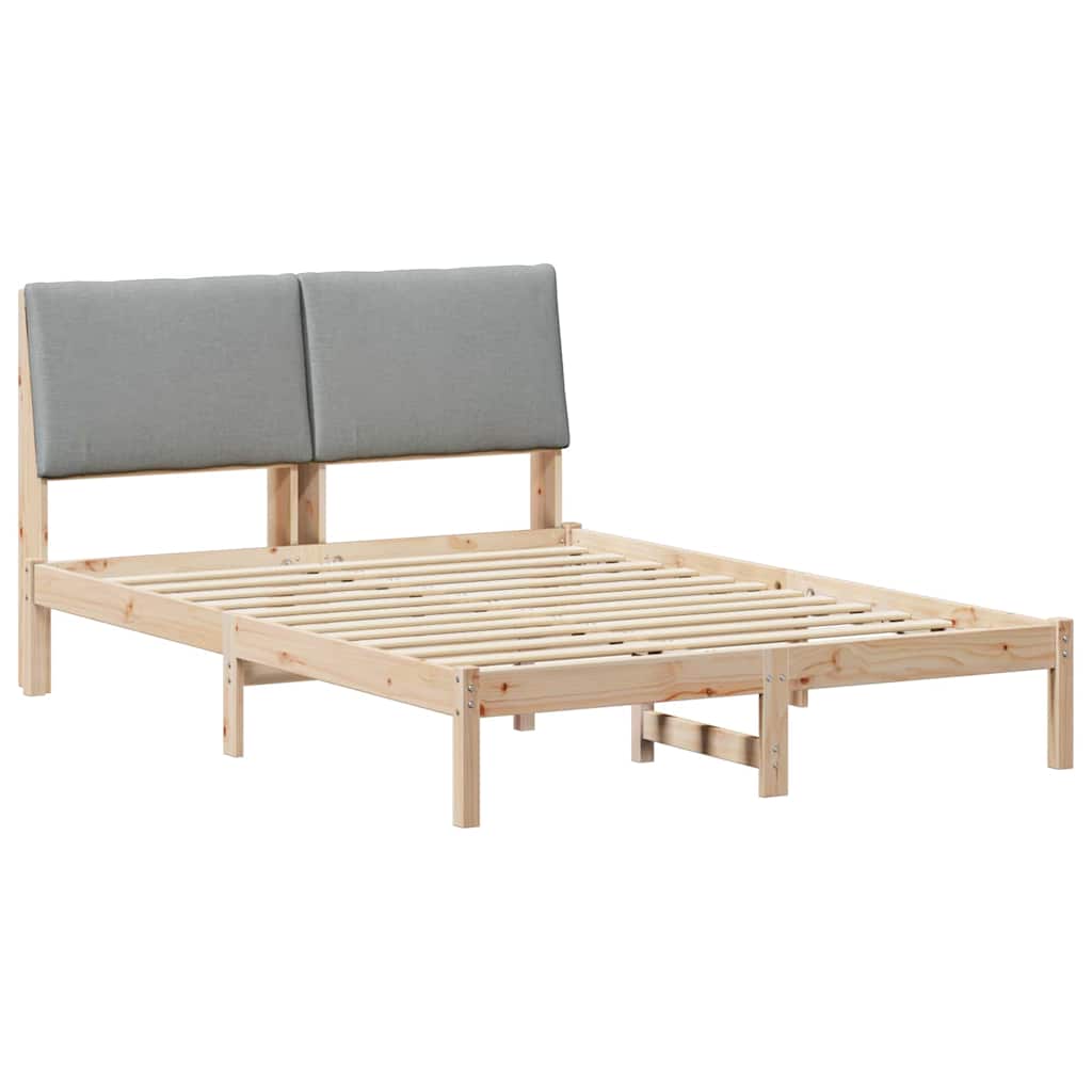 Okvir kreveta s uzglavljem Smeđa i svijetlo siva 150 x 200 cm