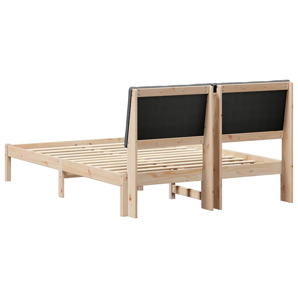 Okvir kreveta smeđe i tamnosivo 150 x 200 cm Masivna borovina
