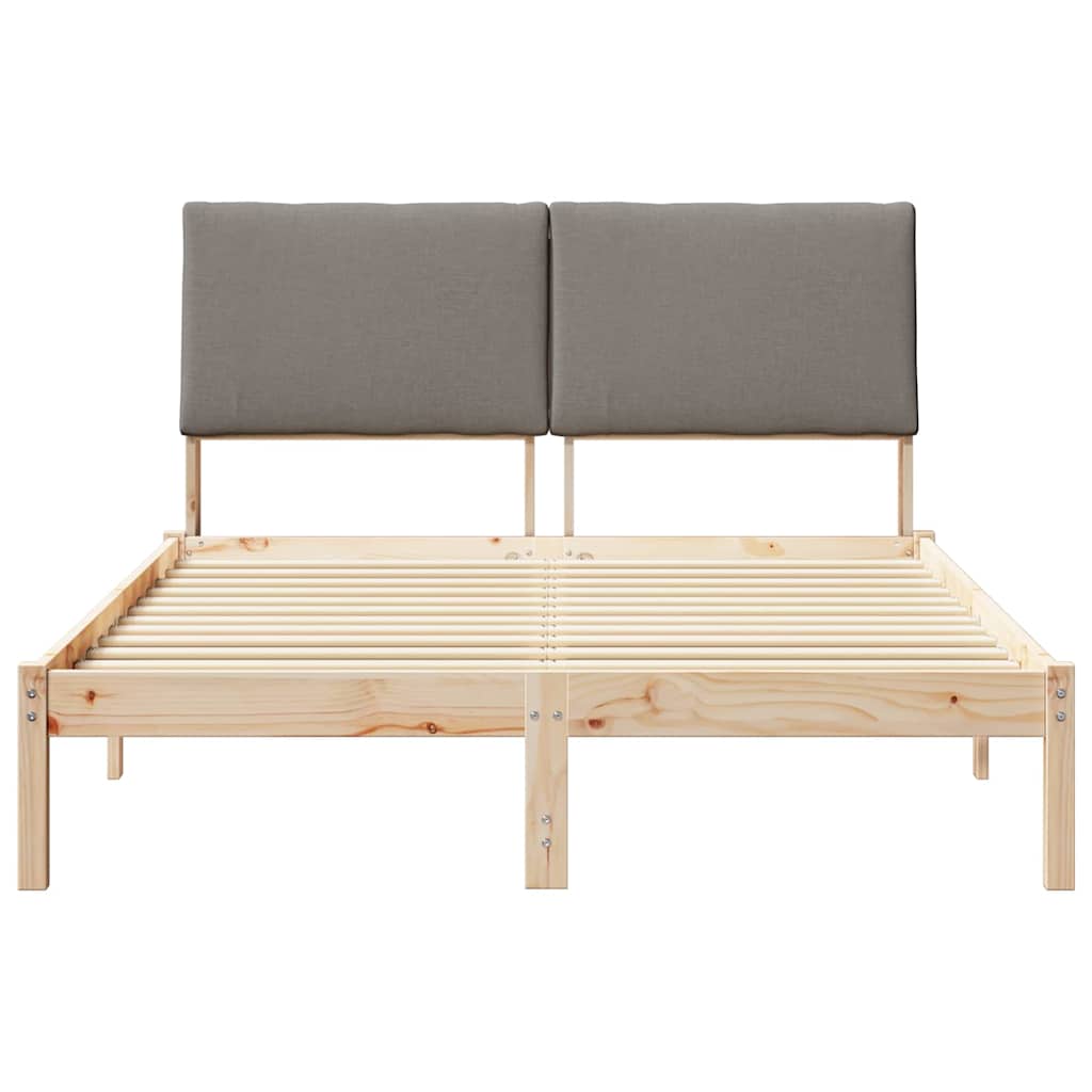 Okvir kreveta Smeđa i taupe 150 x 200 cm Masivna borovina