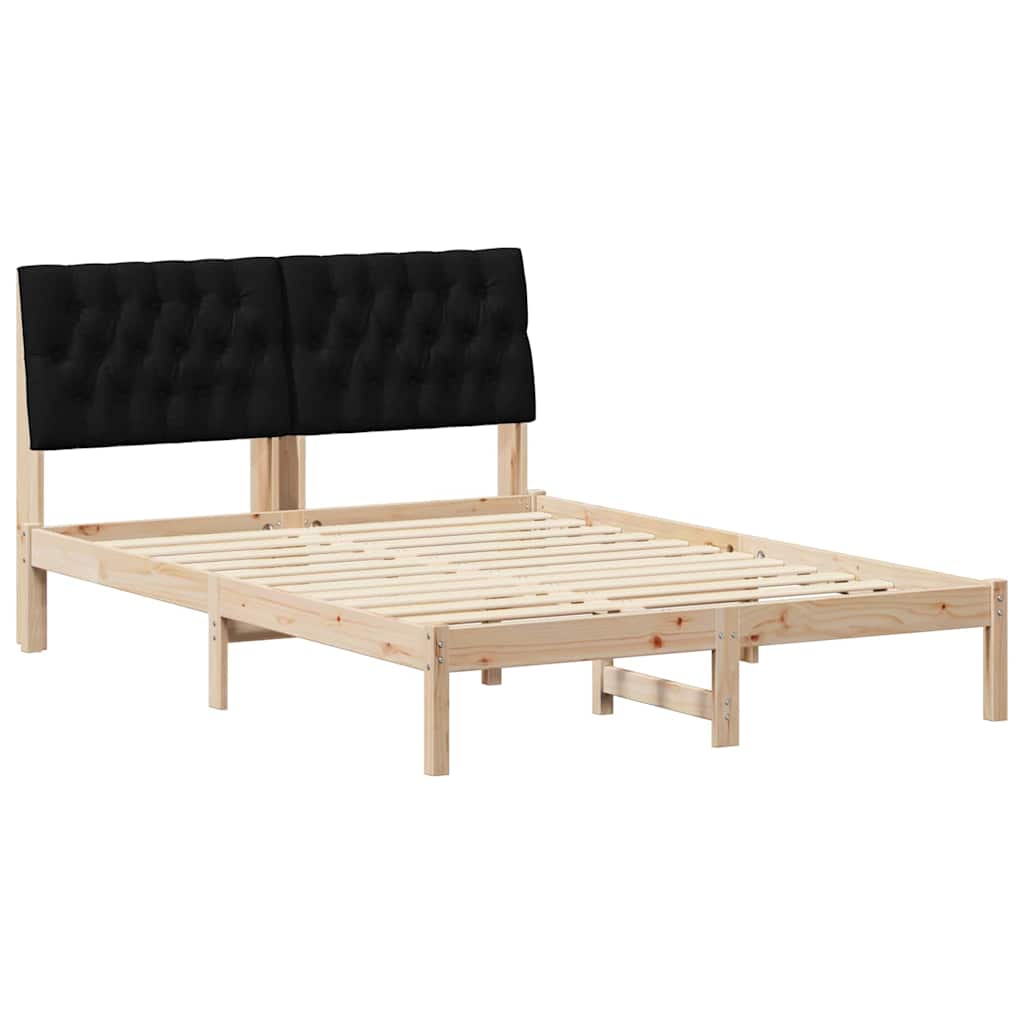 Krevetni okvir s tapiciranim uzglavljem Smeđa 150 x 200 cm