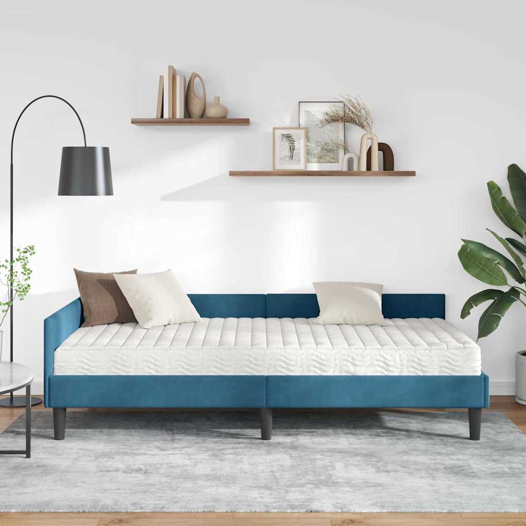 Kutni krevetni okvir s madracem 2 kom. Plava 100 x 200 cm
