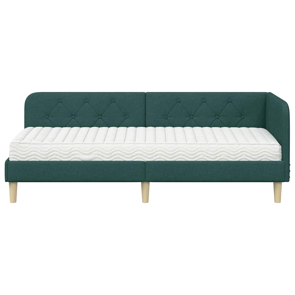 Kutni okvir kreveta Tamnozelena 80 x 200 cm tkanina