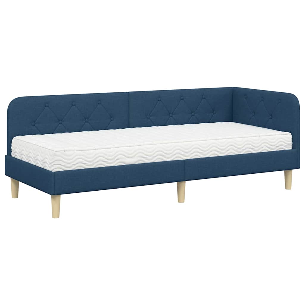 Kutni okvir kreveta Plava 80 x 200 cm tkanina