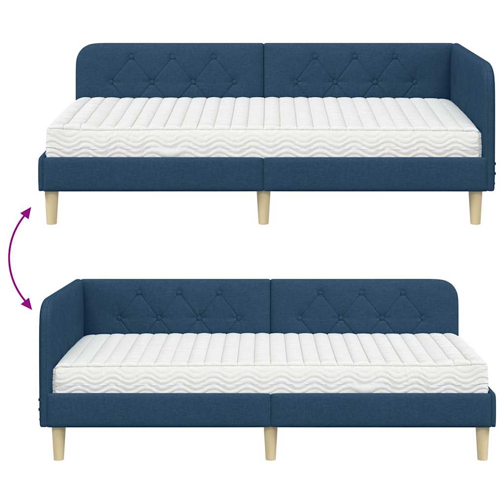 Kutni okvir kreveta Plava 100 x 200 cm tkanina