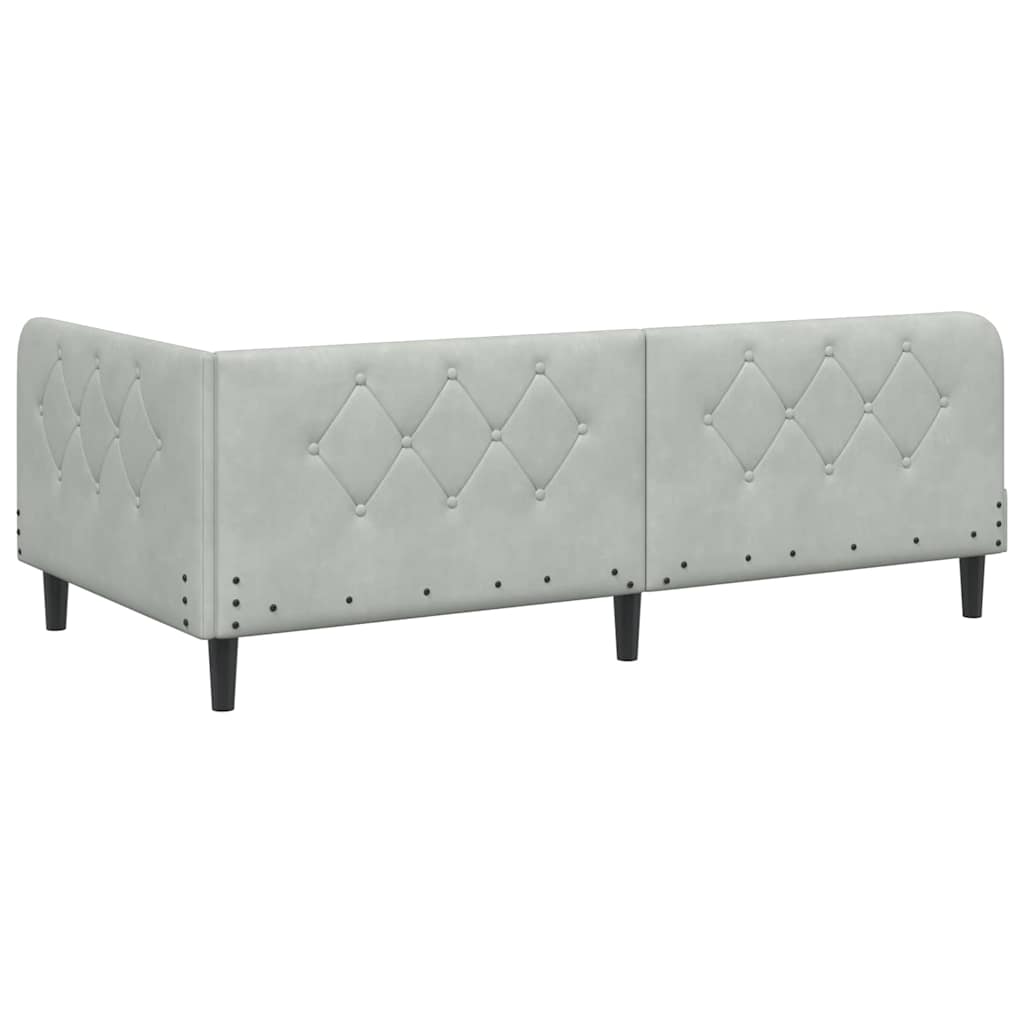 Kutni okvir kreveta Svijetlo siva 100 x 200 cm Baršun