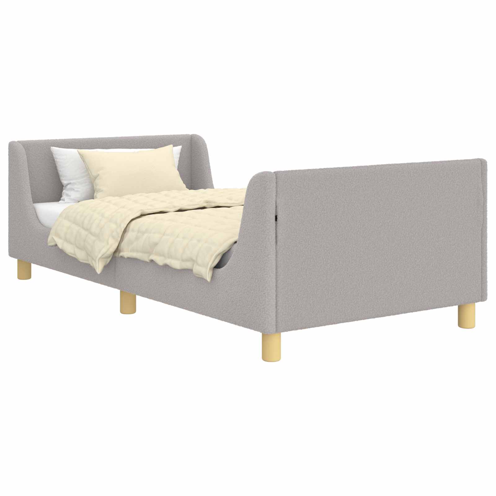 Krevet za djecu s uzglavljem Svijetlo siva 80 x 200 cm Vuna