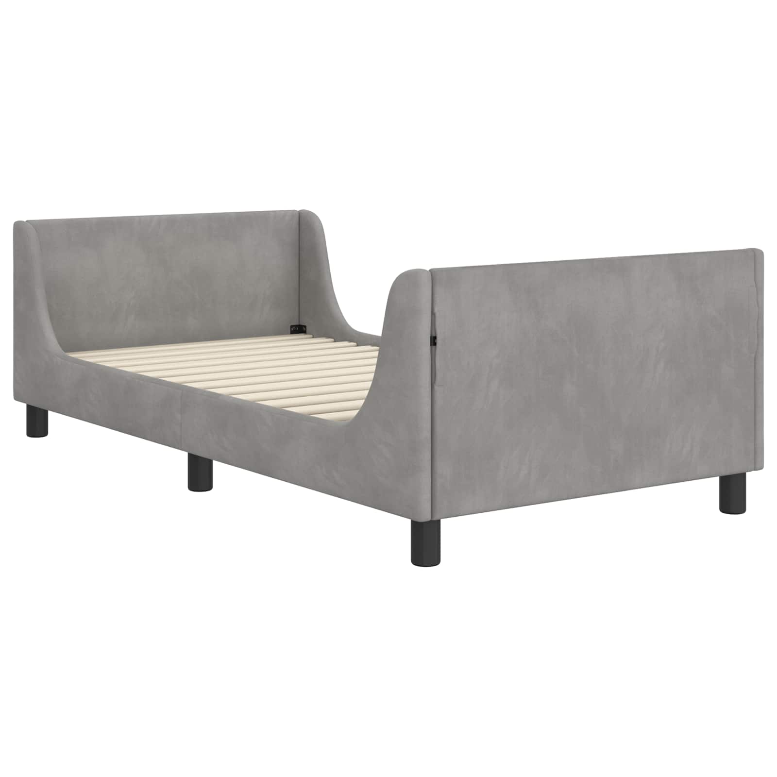 Krevet za djecu s uzglavljem Svijetlo siva 90 x 190 cm Baršun