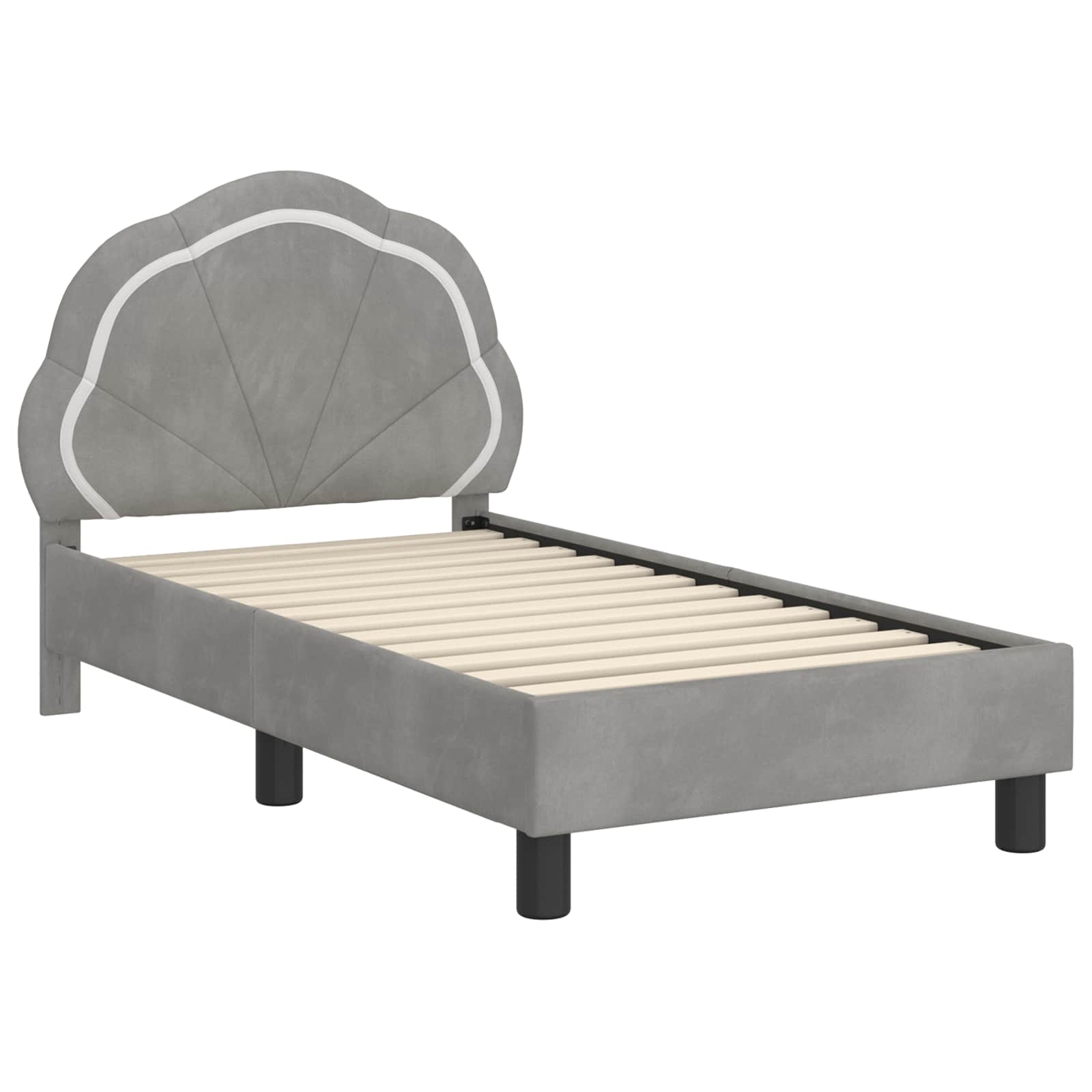 Okvir kreveta za malu djecu s naslonom Svijetlo siva