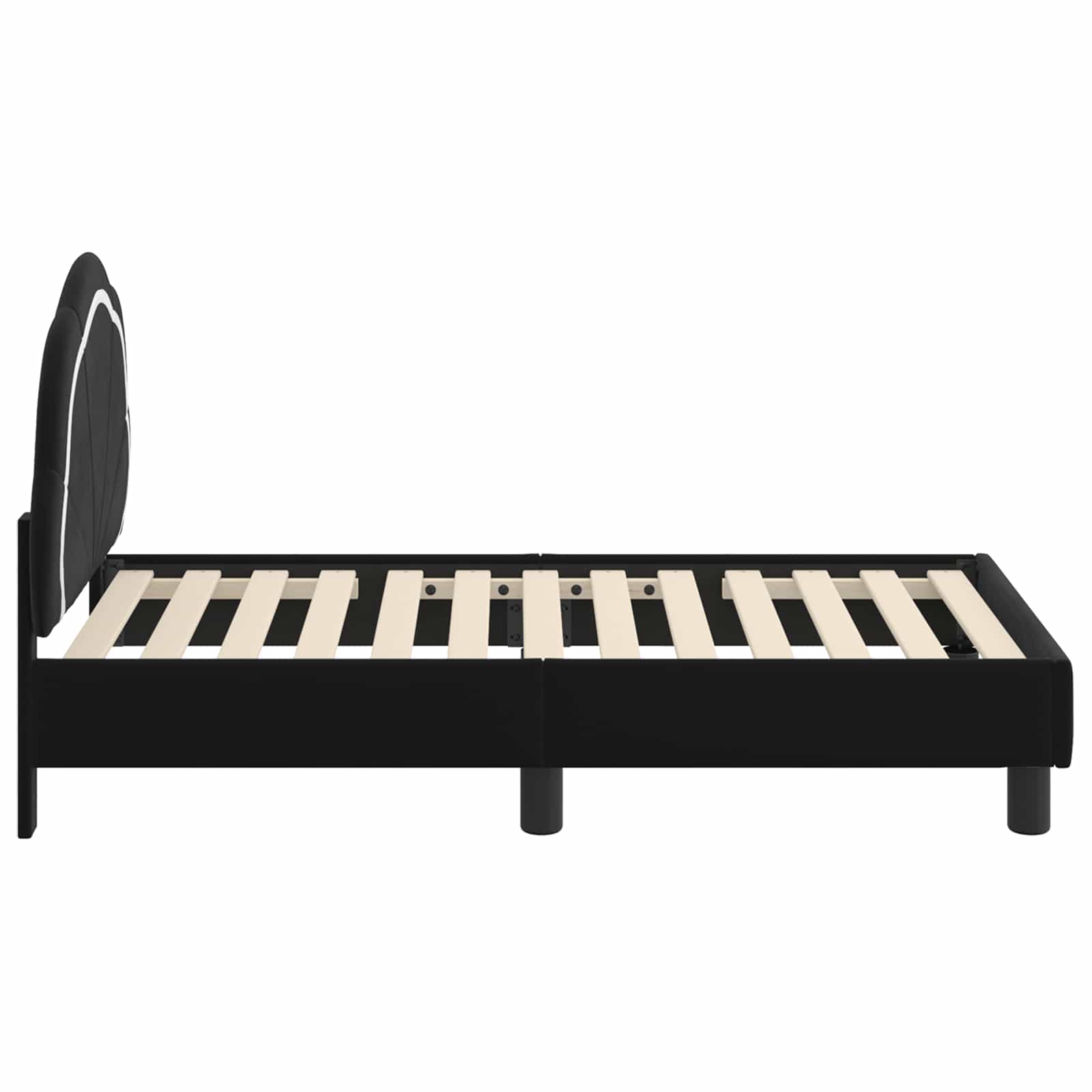 Okvir kreveta za malu djecu s naslonom Crna 70 x 140 cm Baršun