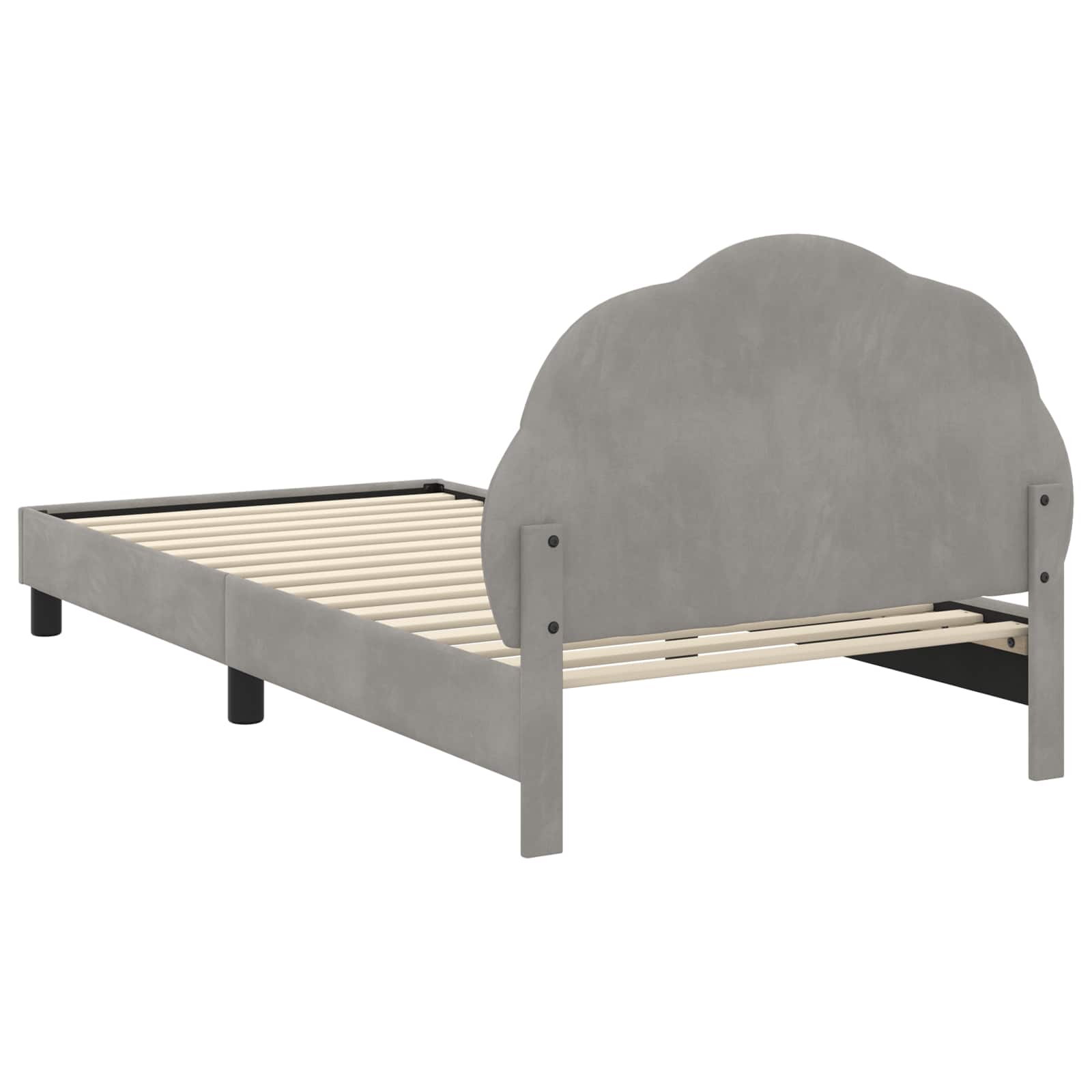 Krevet za djecu s uzglavljem Svijetlo siva 90 x 190 cm Baršun