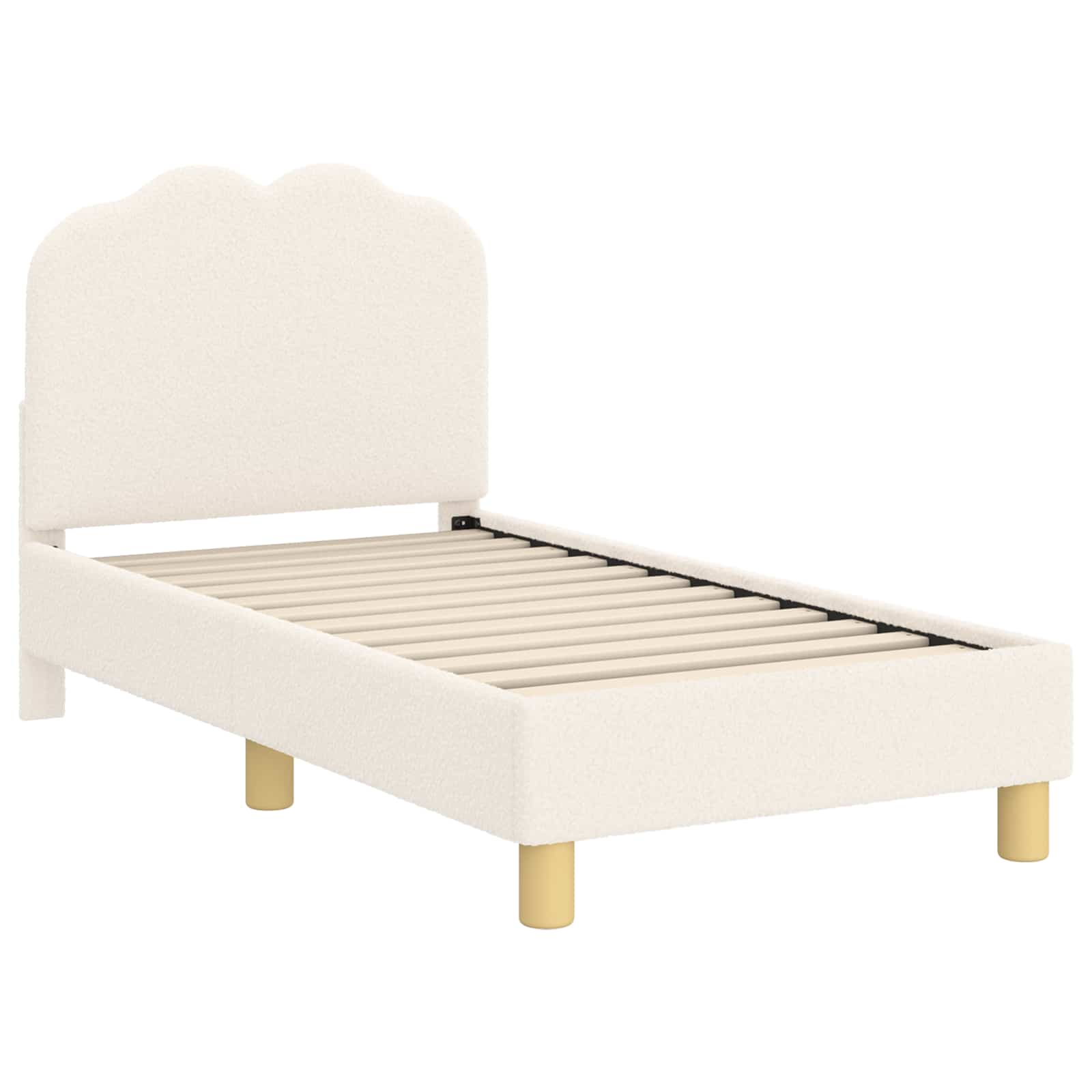 Okvir kreveta za malu djecu s naslonom Krem 70 x 140 cm Bouclé