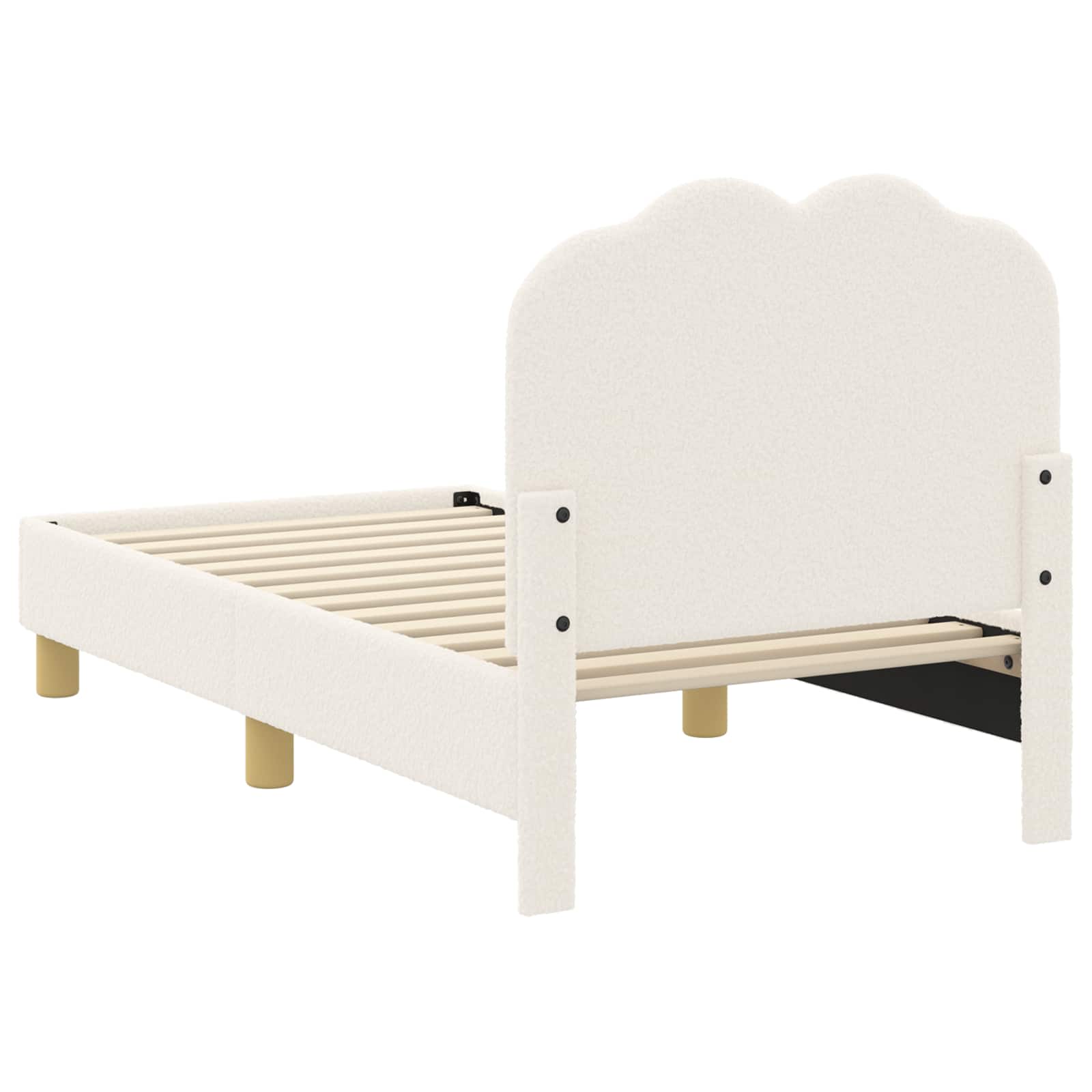 Okvir kreveta za malu djecu s naslonom Krem 70 x 140 cm Bouclé