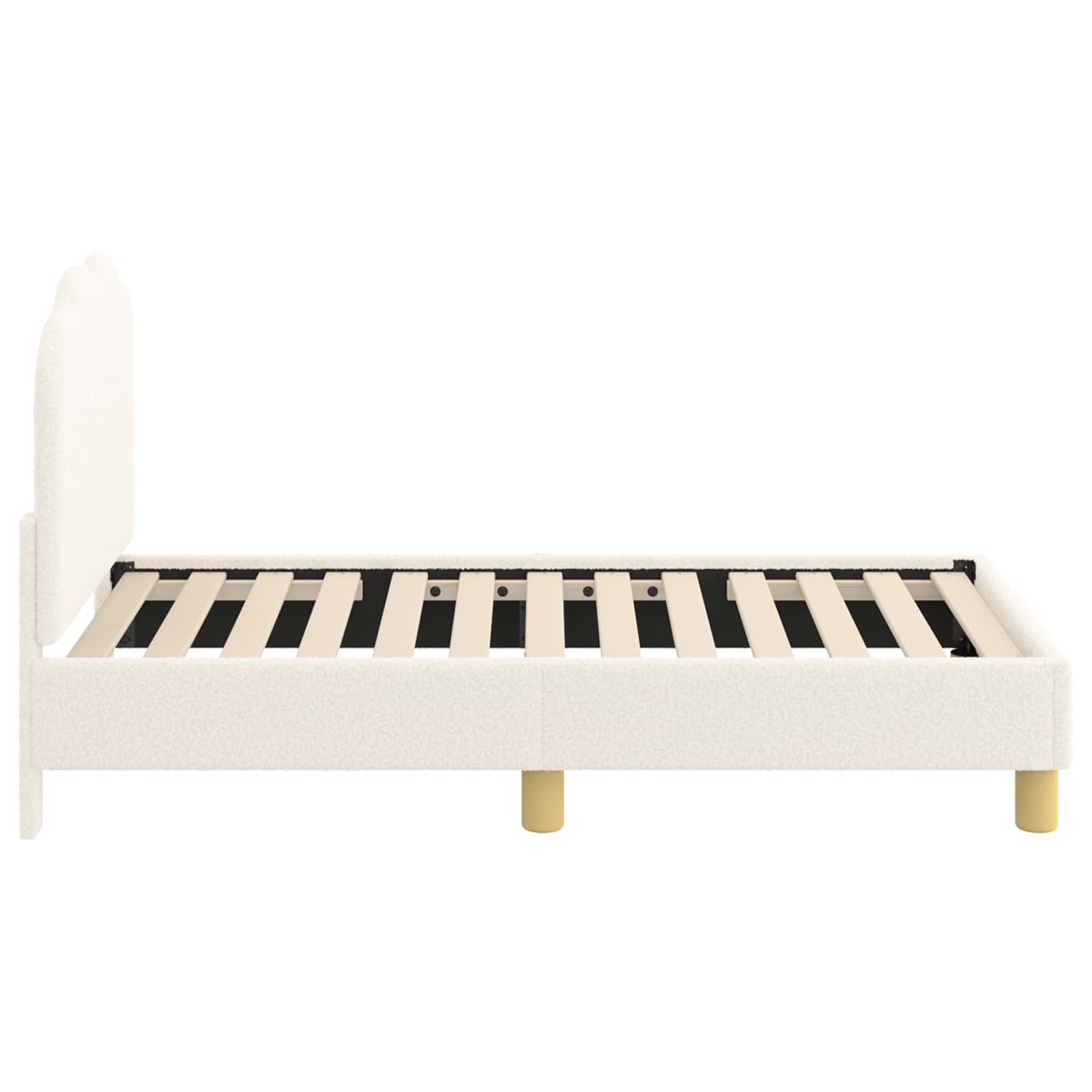 Okvir kreveta za malu djecu s naslonom Krem 70 x 140 cm Bouclé
