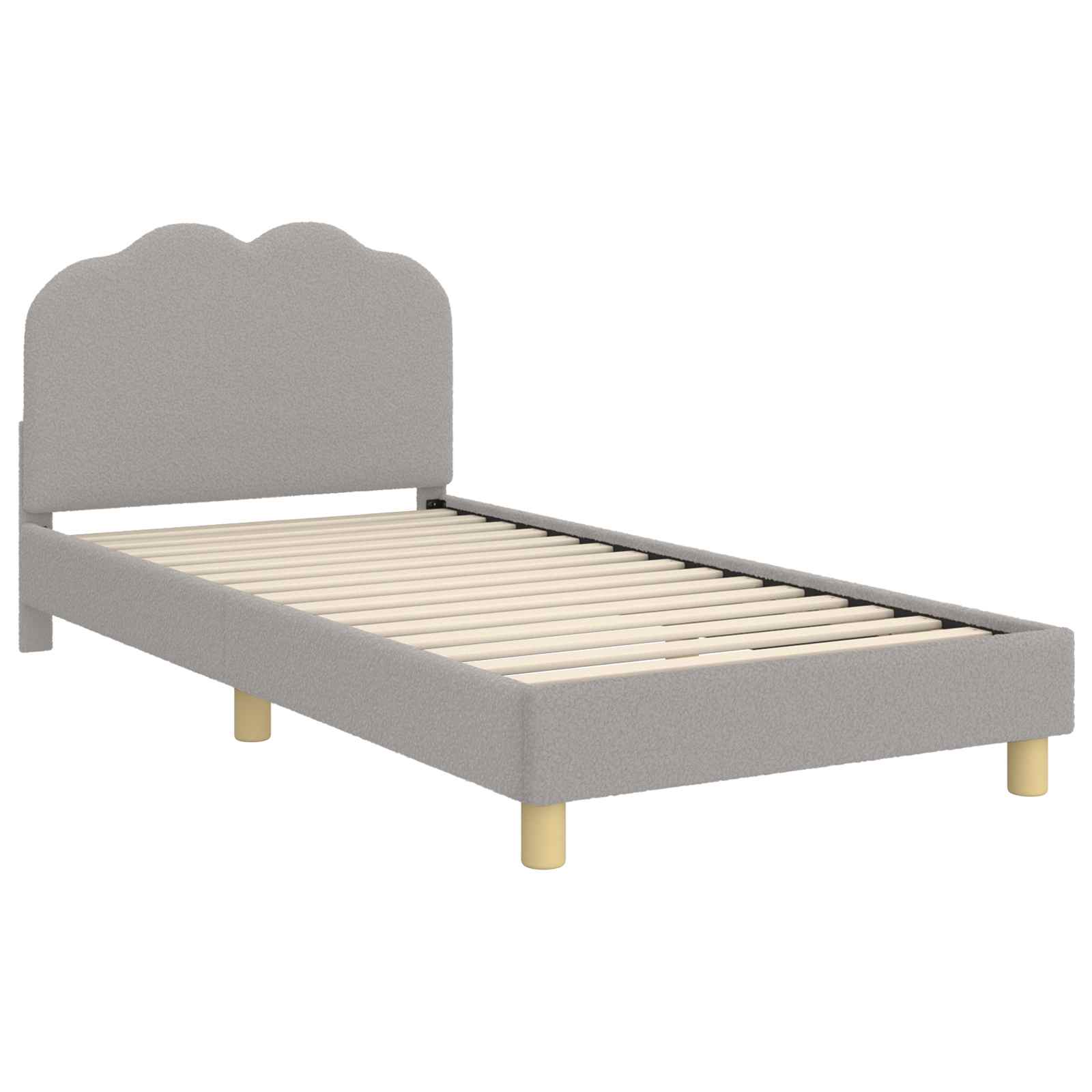 Krevet za djecu s uzglavljem Svijetlo siva 80 x 200 cm Vuna