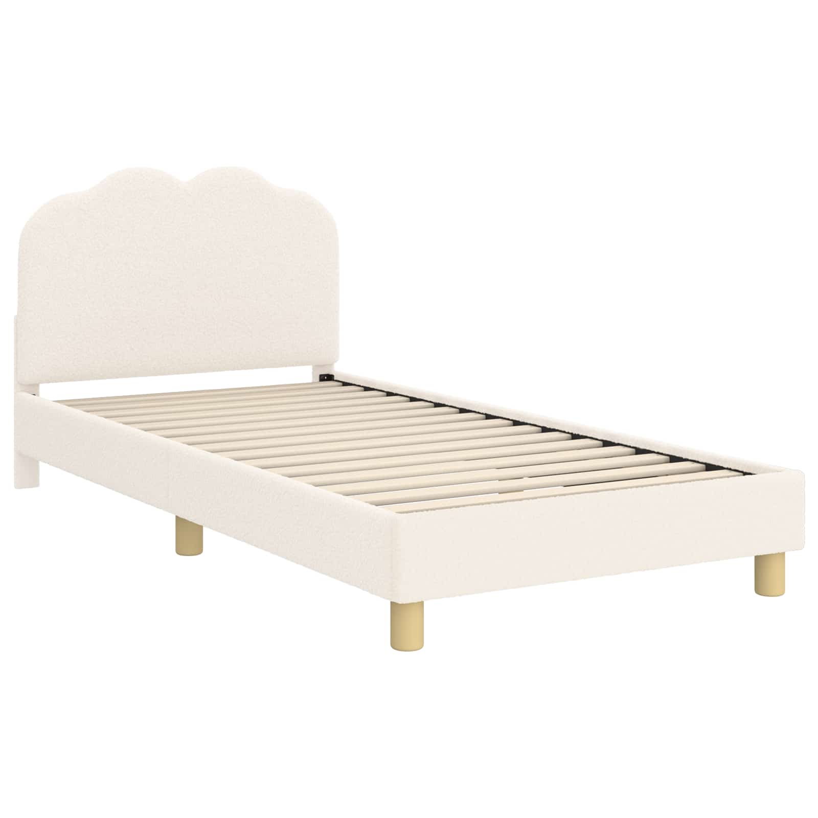 Krevet za djecu s uzglavljem Krema 90 x 190 cm Vuna